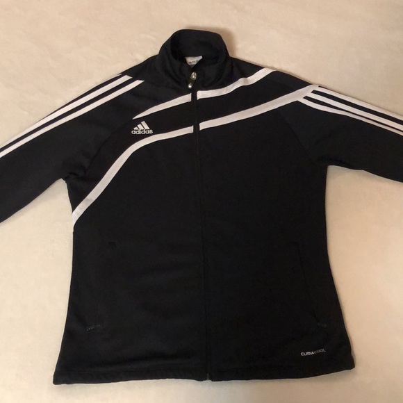 Adidas climacool black and white zipper track jacket with pockets - Picture 3 of 13